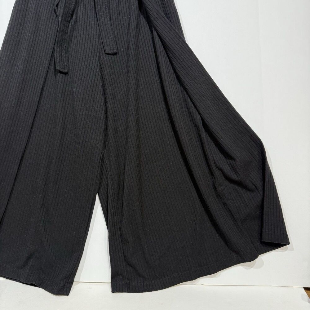 Betsey Johnson Performance Women Size XS Black Ribbed Wide Leg Cropped Pants - Picture 10 of 11